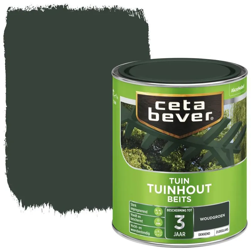 CetaBever Tuinhout Beits Dekkend Woudgroen 654