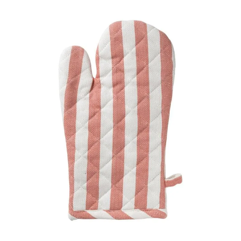 Ovenwant gestreept - oranje/wit - 18x32 cm