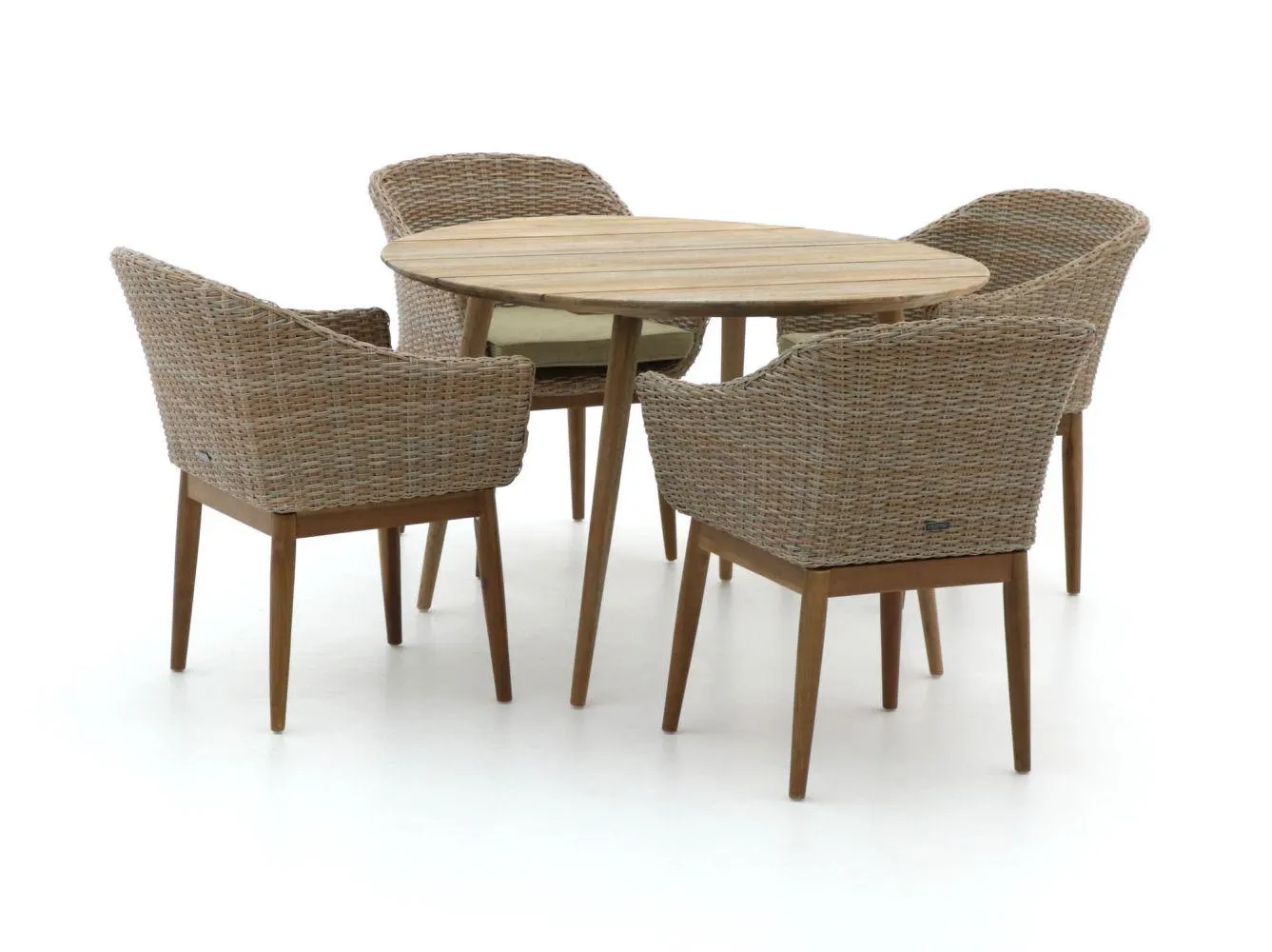 Intenso Bordano/ROUGH-K Ø115cm dining tuinset 5-delig