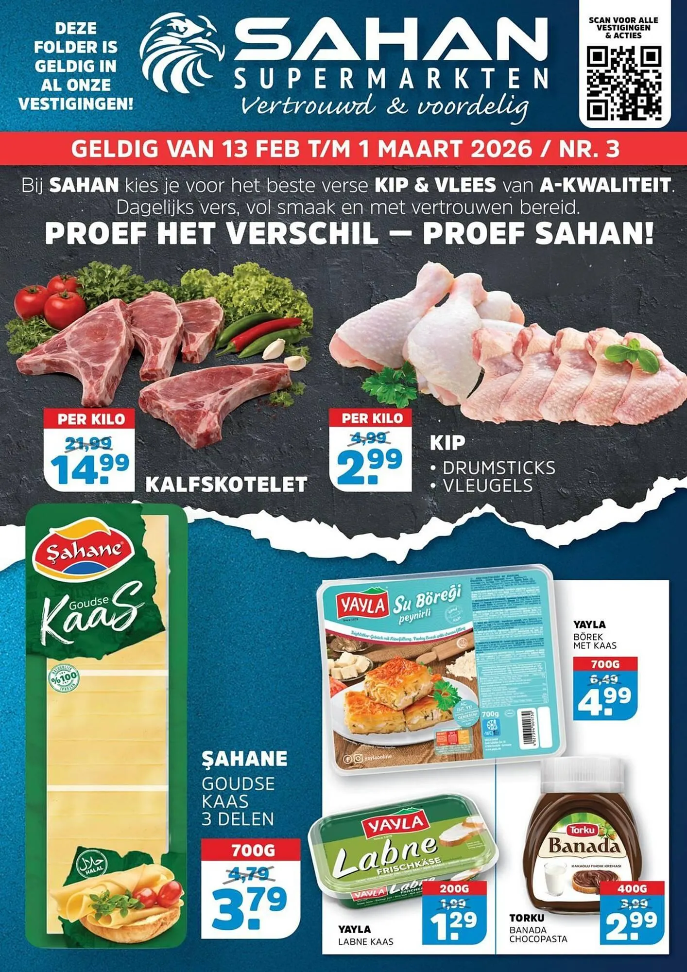 Sahan Supermarkten folder van 13 februari tot 1 maart 2026 - Folder pagina 1