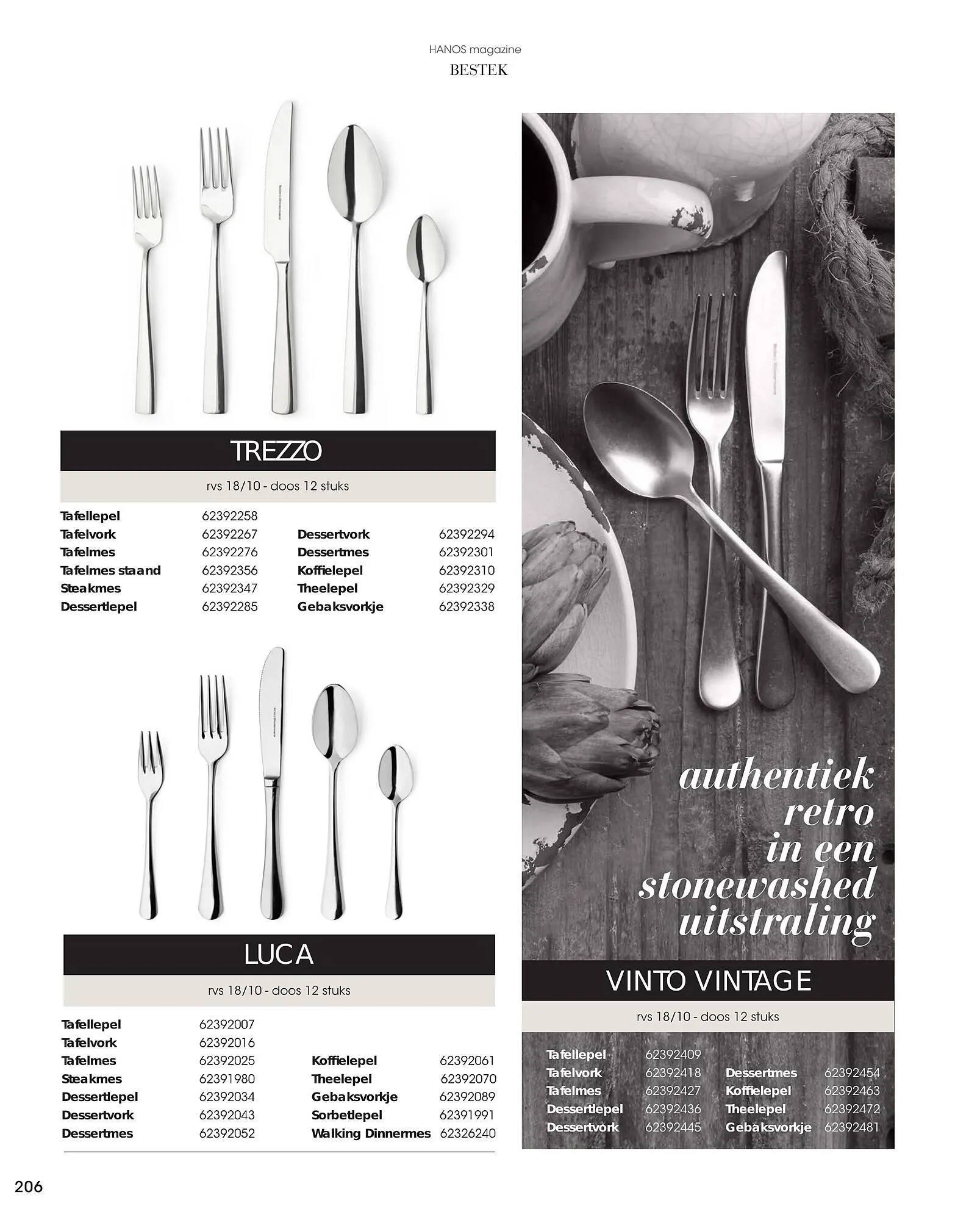 HANOS Tableware Magazine 2023-2024 van 1 januari tot 30 april 2024 - Folder pagina 206