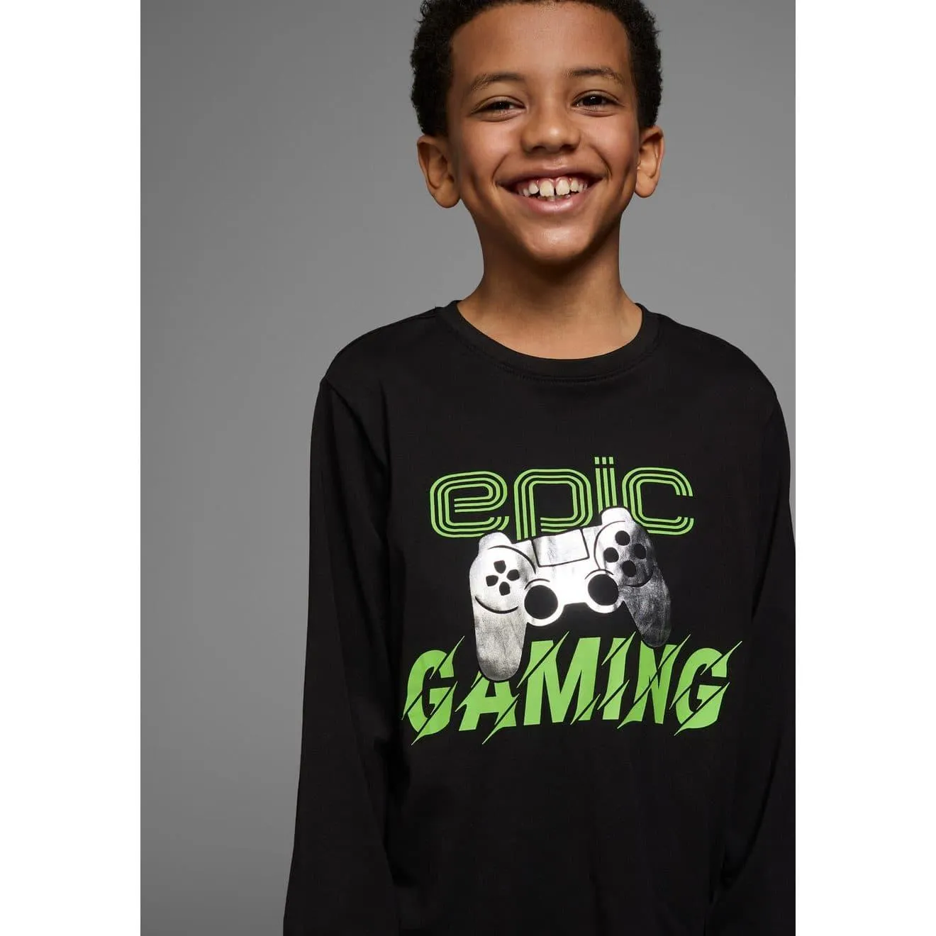 KIDSWORLD Shirt met lange mouwen Folieprint: EPIC GAMING langarm, met statement-print, ronde hals, basic-stijl