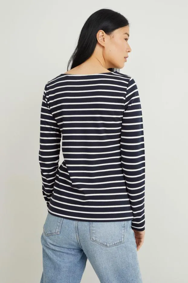 Basic long sleeve top - striped