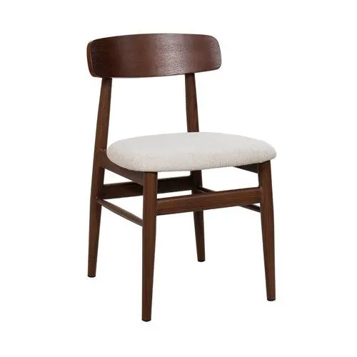 Giga Meubel Eetkamerstoel Liza - Stof/Metaal - Walnoot - Set van 2