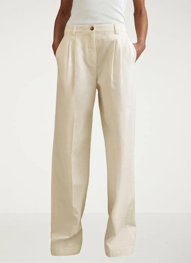 Astrid high waist wide fit pantalon met steekzakken