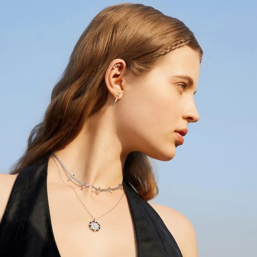 Polished Punk 925 Zilveren Collier AH-N053-08H