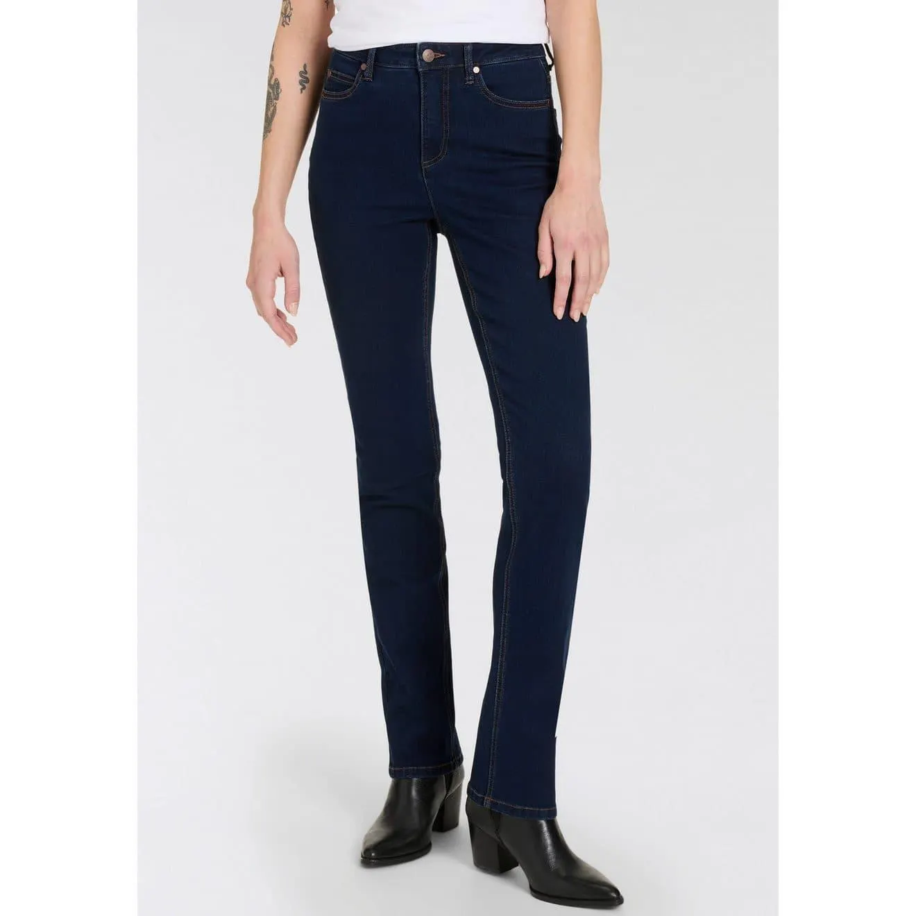 Arizona Straight jeans Ultra Stretch normale pasvorm, comfort fit, used-look-wassing