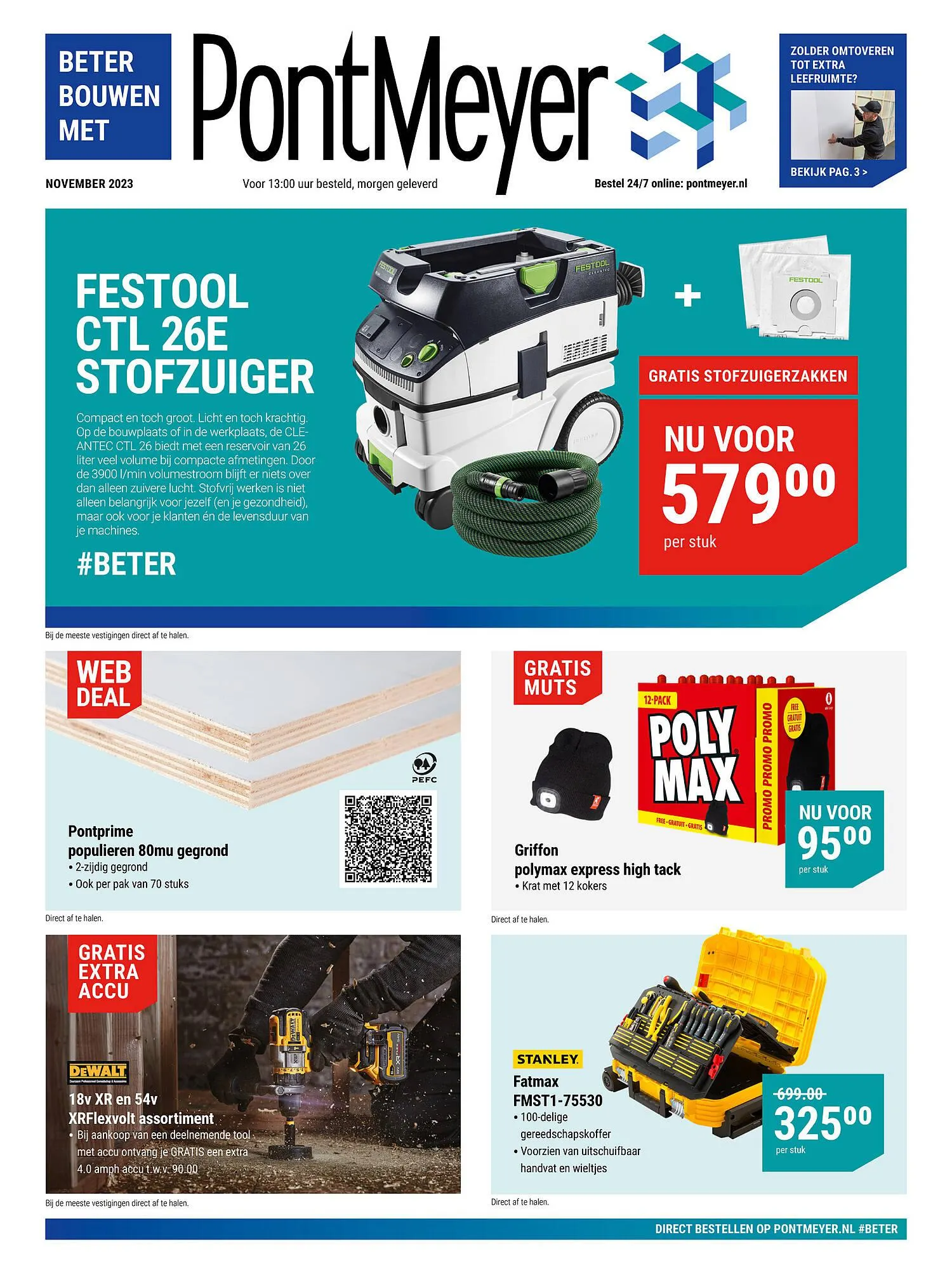 Pontmeyer folder van 1 november tot 30 november 2023 - Folder pagina 1