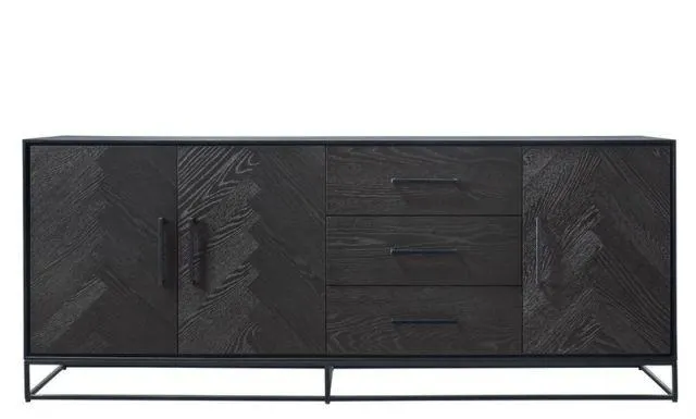 Dressoir Veneta (199 cm) eiken fineer zwart