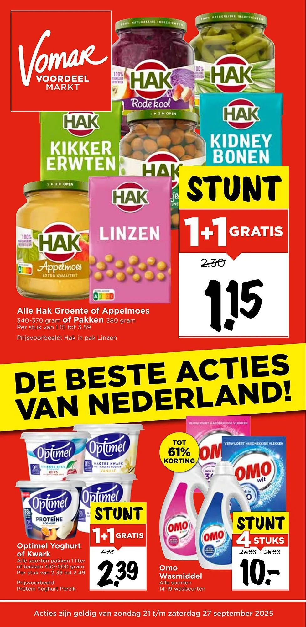 Vomar Voordeelmarkt folder van 21 september tot 27 september 2025 - Folder pagina 1