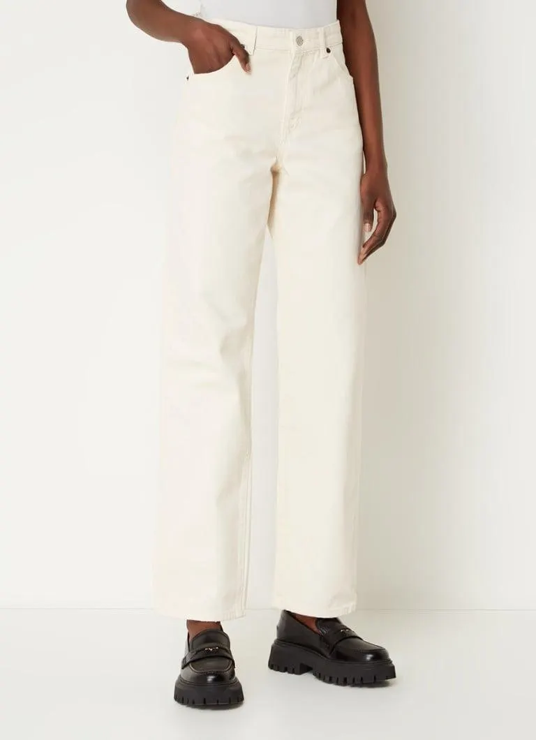 Erell high waist straight leg jeans met gekleurde wassing