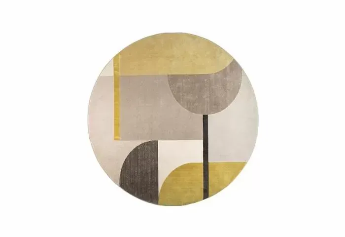 Vloerkleed Hilton rond 240 grey/yellow