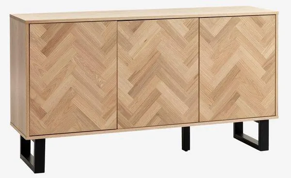 Credenza AGERSKOV 3 ante rovere/nero