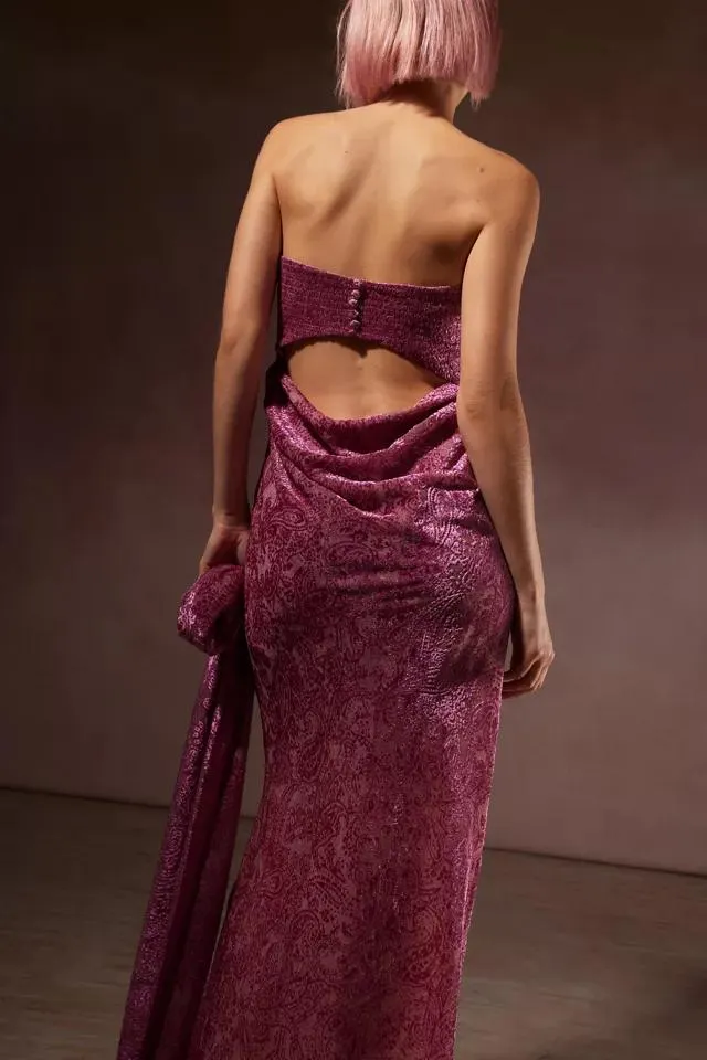 For Love & Lemons Francesca Paisley Maxi Dress & Scarf Set