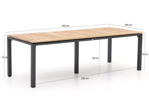 Hartman Da Vinci/Linosa 240cm dining tuinset 7-delig verstelbaar