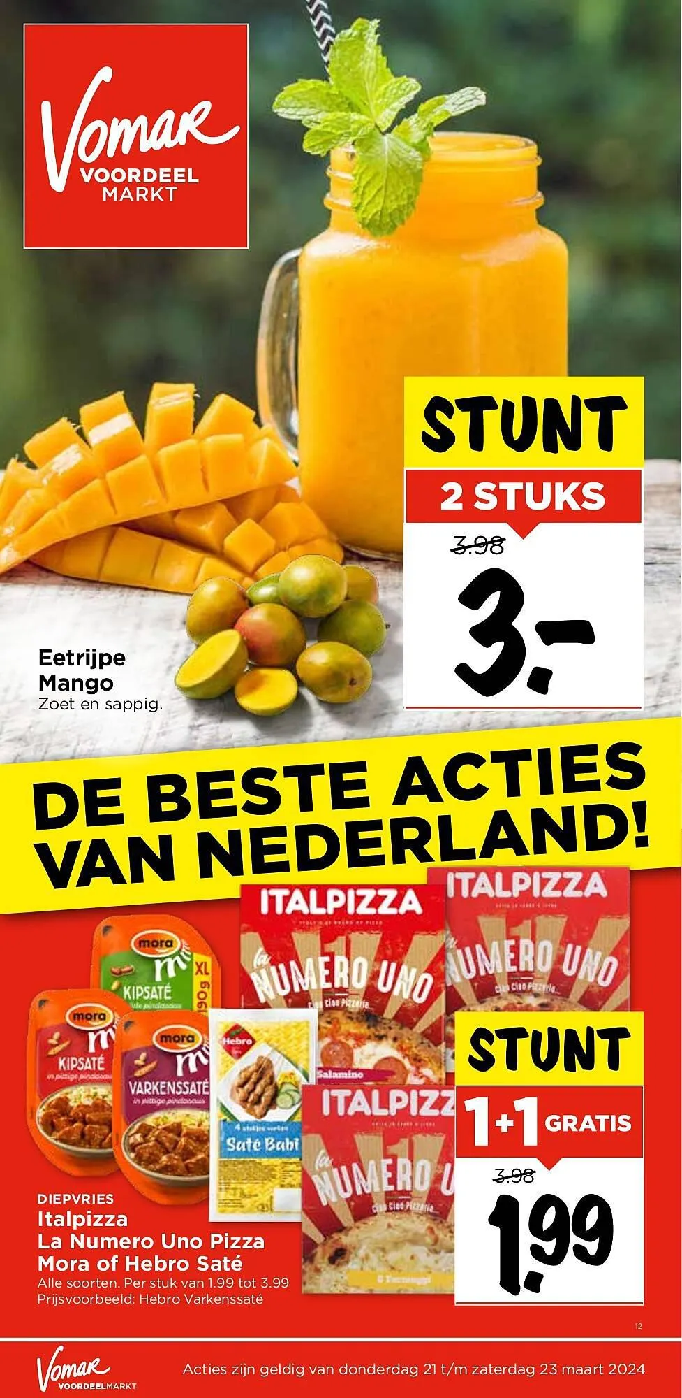 Vomar Voordeelmarkt weekend folder van 21 maart tot 23 maart 2024 - Folder pagina 1