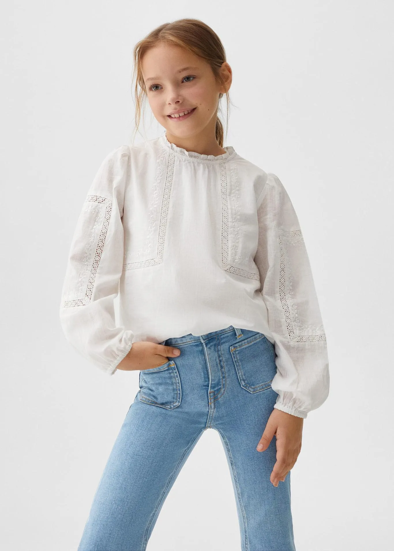 İspanyol paça cepli jean pantolon