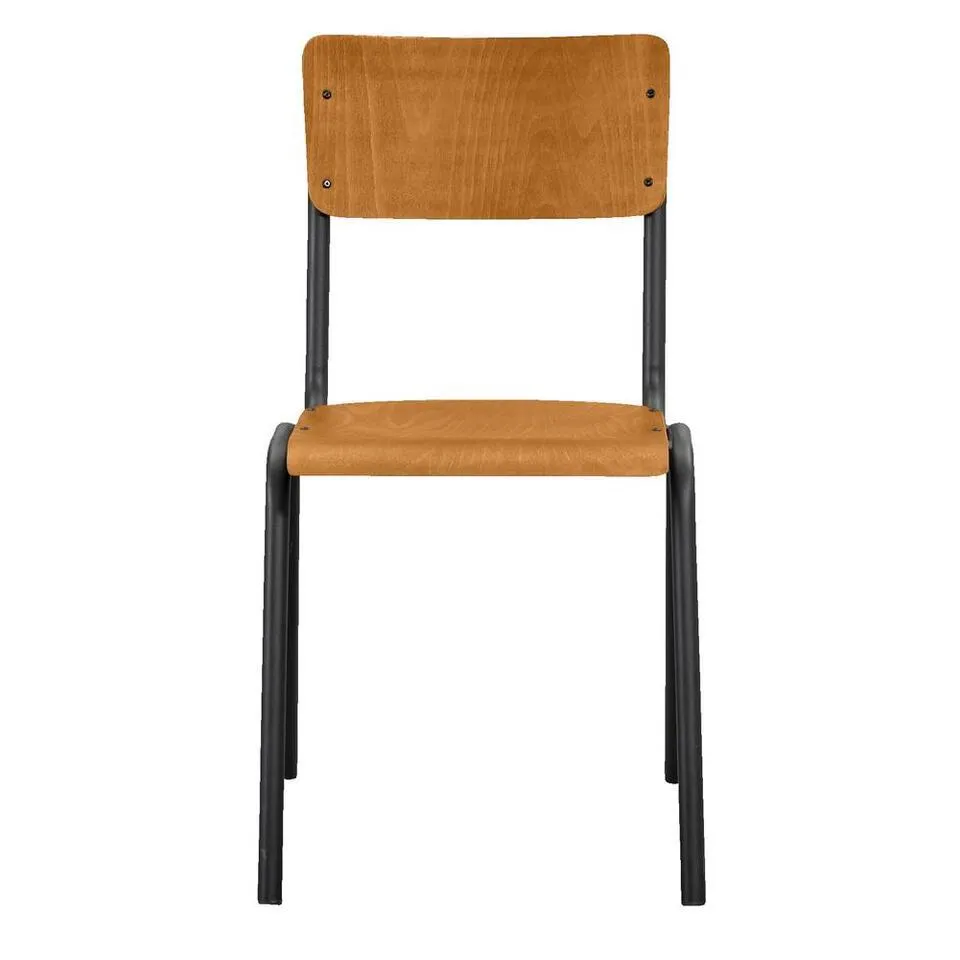 Eetkamerstoel Oscar - hout - bruin/zwart