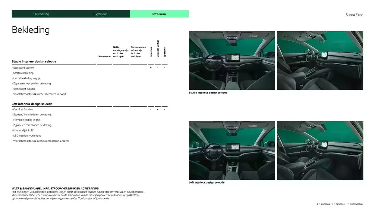 Škoda Elroq prijslijst per 1 oktober 2024 van 6 december tot 6 december 2025 - Folder pagina 12