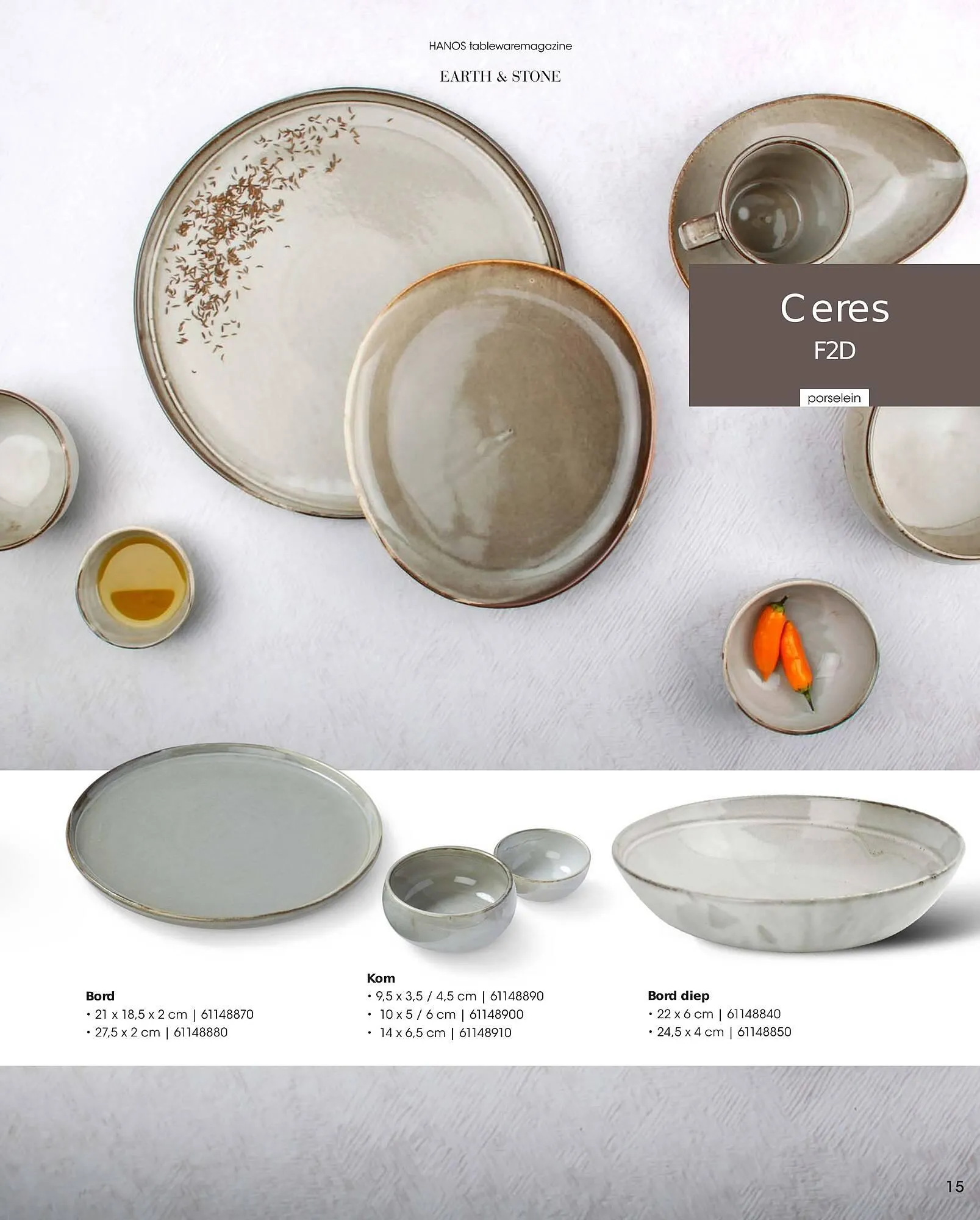HANOS Tableware Magazine 2023-2024 van 1 januari tot 30 april 2024 - Folder pagina 15