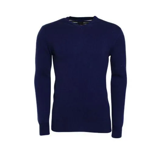 Trui met V-hals Donkerblauw