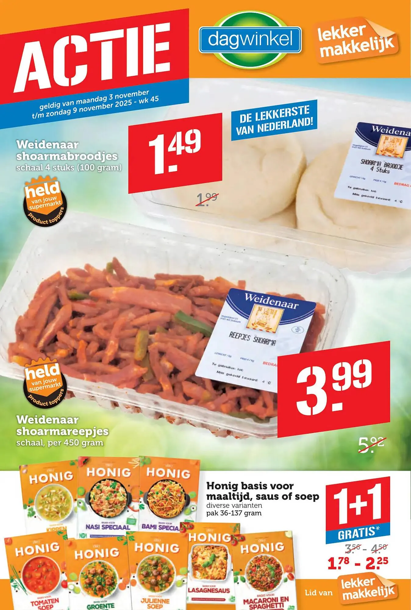 Dagwinkel folder van 3 november tot 9 november 2025 - Folder pagina 1