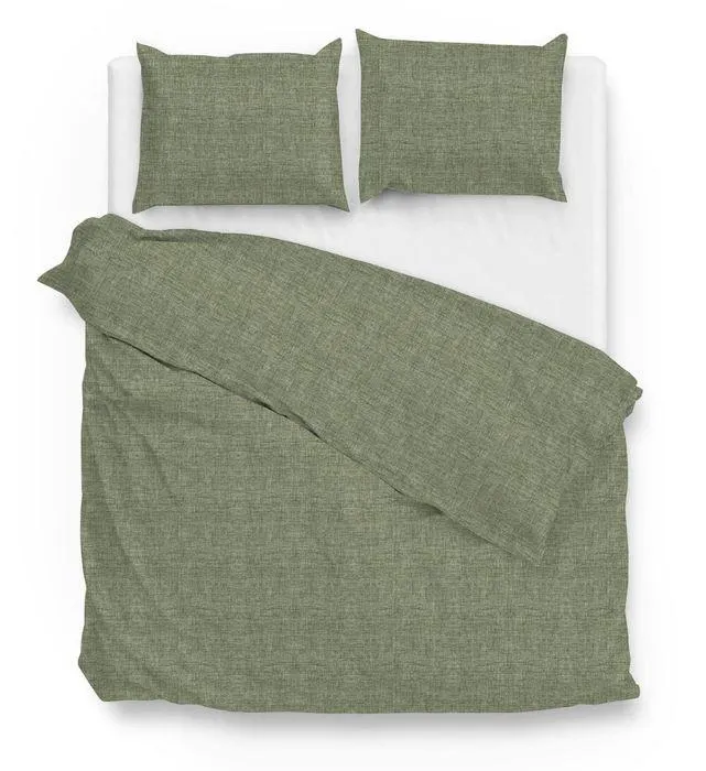 Zo Home Dekbedovertrek Katoen Lino Linnen Look - army green