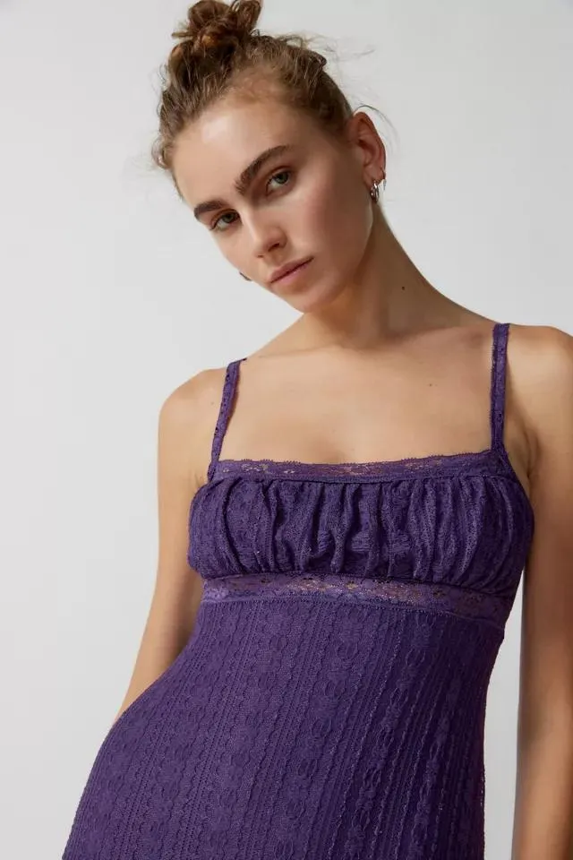 UO Nikita Lace Hanky Hem Midi Dress