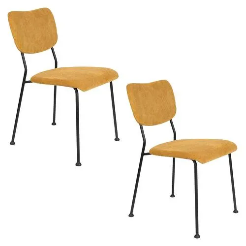 Zuiver Benson Eetkamerstoelen Oker - Set van 2