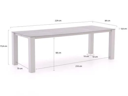 Bellagio Vezzano/Lagundo 230cm dining tuinset 7-delig