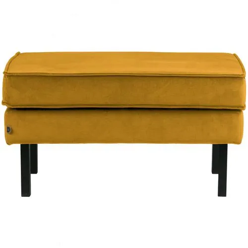 WOOOD hocker op poten Rodeo - Velvet - Oker - 45x84x54