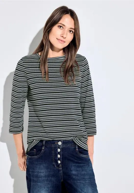 Gestreept shirt met structuur