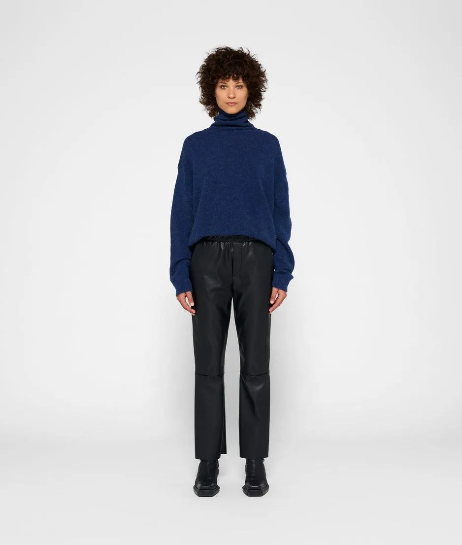 leather look flared jogger