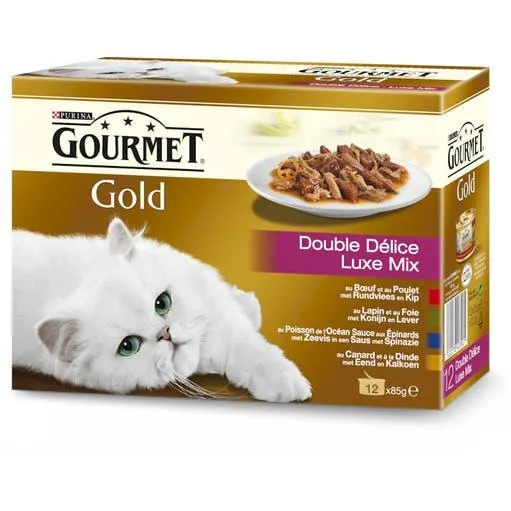 Natvoer voor katten Gold Luxe Mix Multipack 12x 85 g