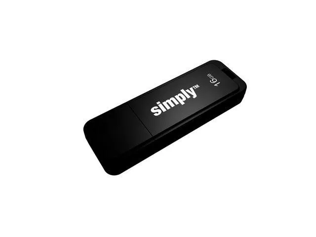 Simply USB-Stick 2.0, met dop, 16 GB , Rood, Zwart