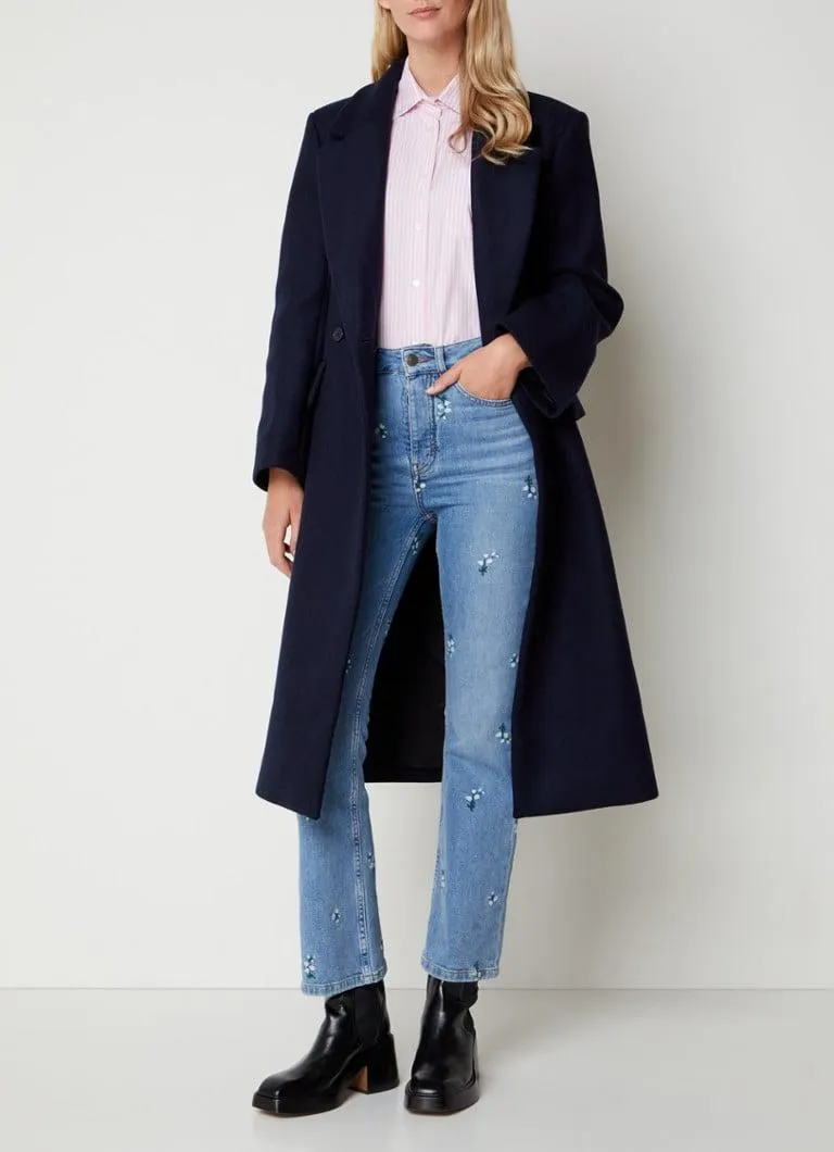 Mantel in wolblend met ceintuur