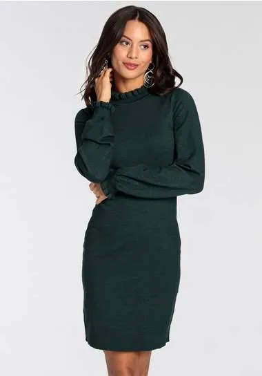 Laura Scott Gebreide jurk feestelijk, lang, feminin en figuurvolgend, van viscosemix