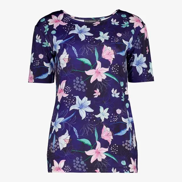 TwoDay dames top paars met bloemenprint