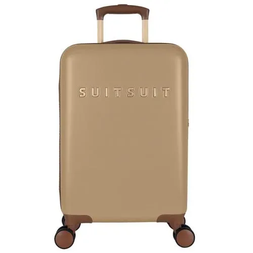 Harde Handbagage Koffer / Trolley / Reiskoffer 55x36x20 cm Fab Seventies Bruin