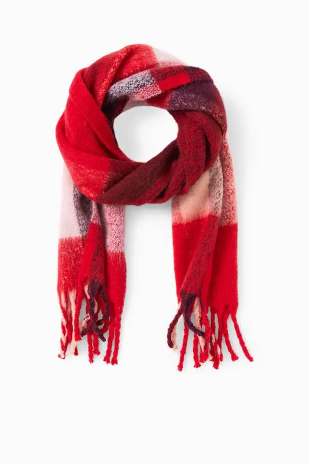 Sjaal met franjes - geruit