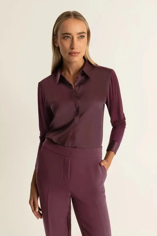 Stretch overhemdblouse