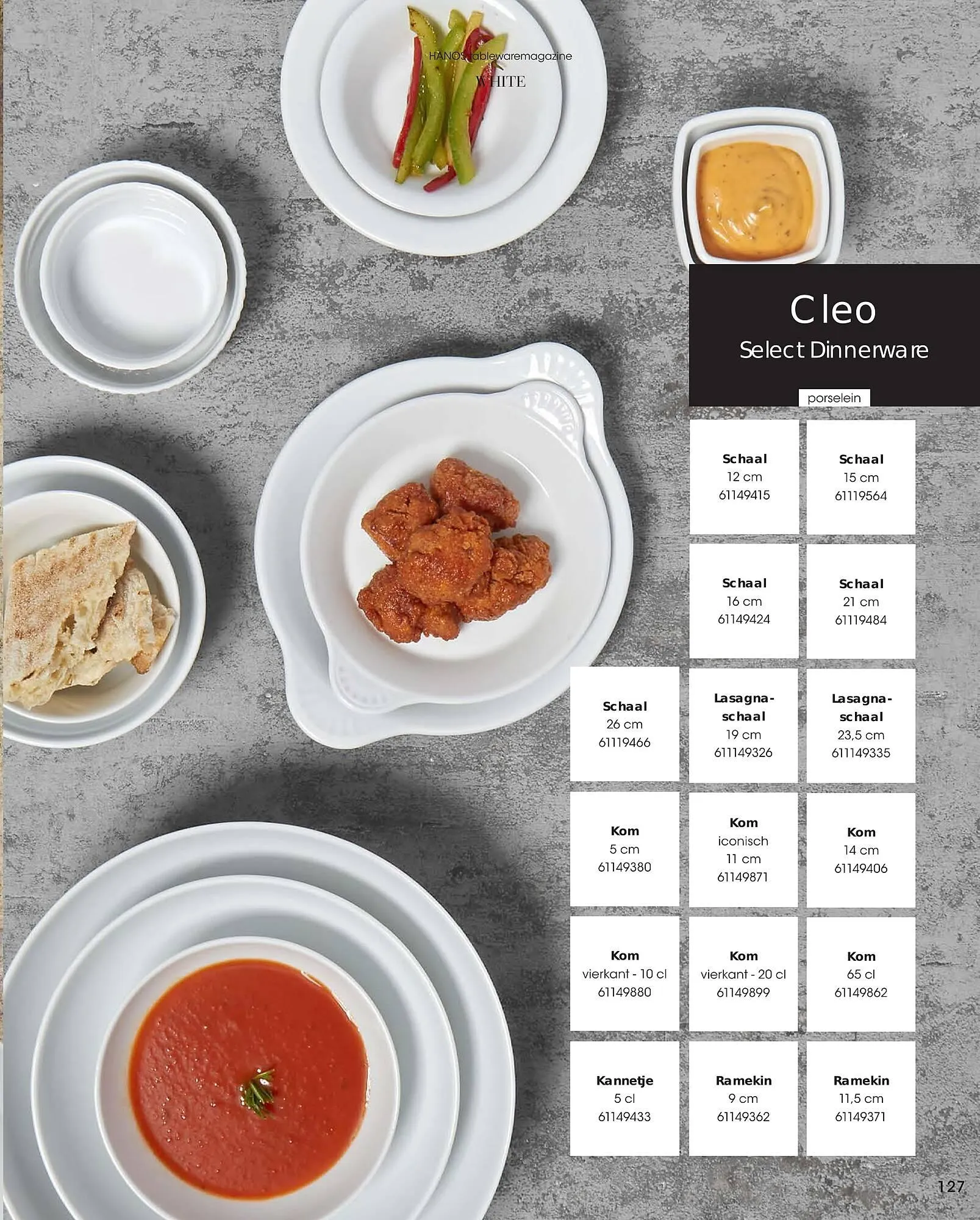 HANOS Tableware Magazine 2023-2024 van 1 januari tot 30 april 2024 - Folder pagina 127
