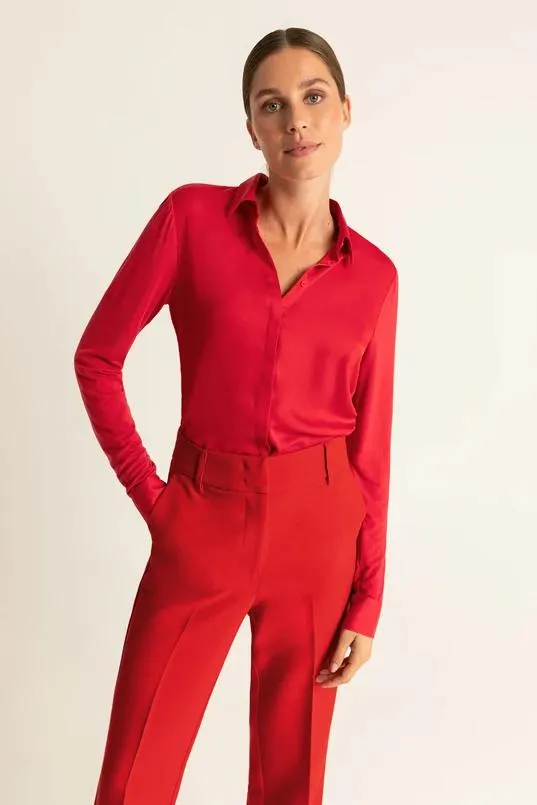 Blouse Stretch overhemdblouse EX23-14098