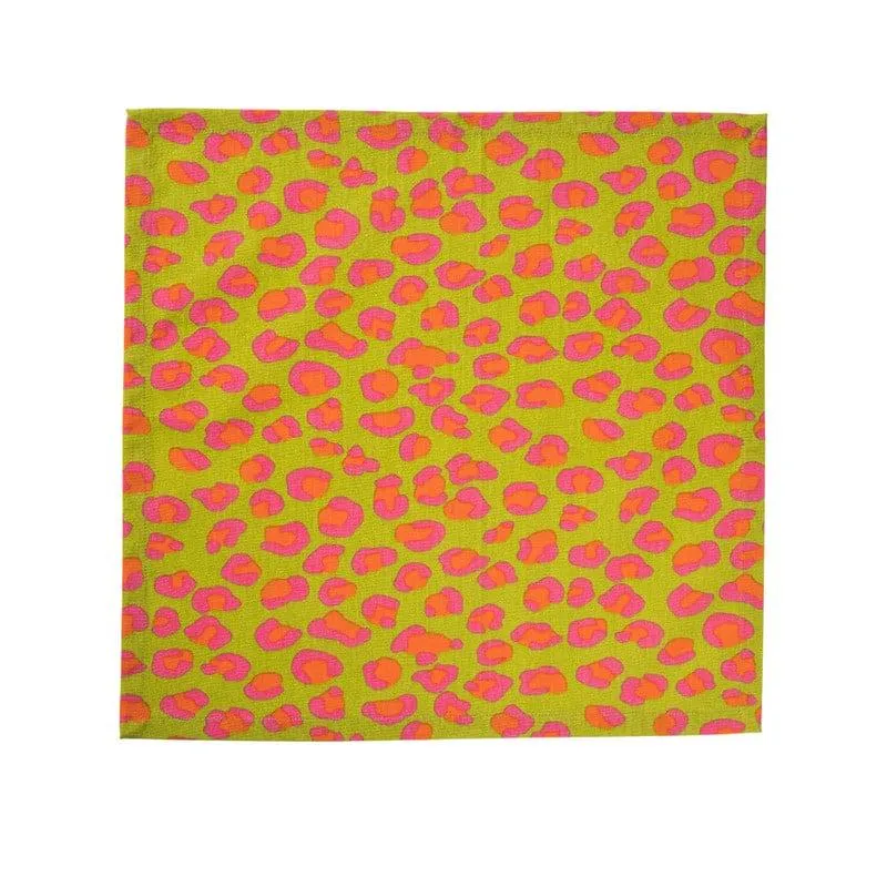 Servet met luipaardprint - multikleur