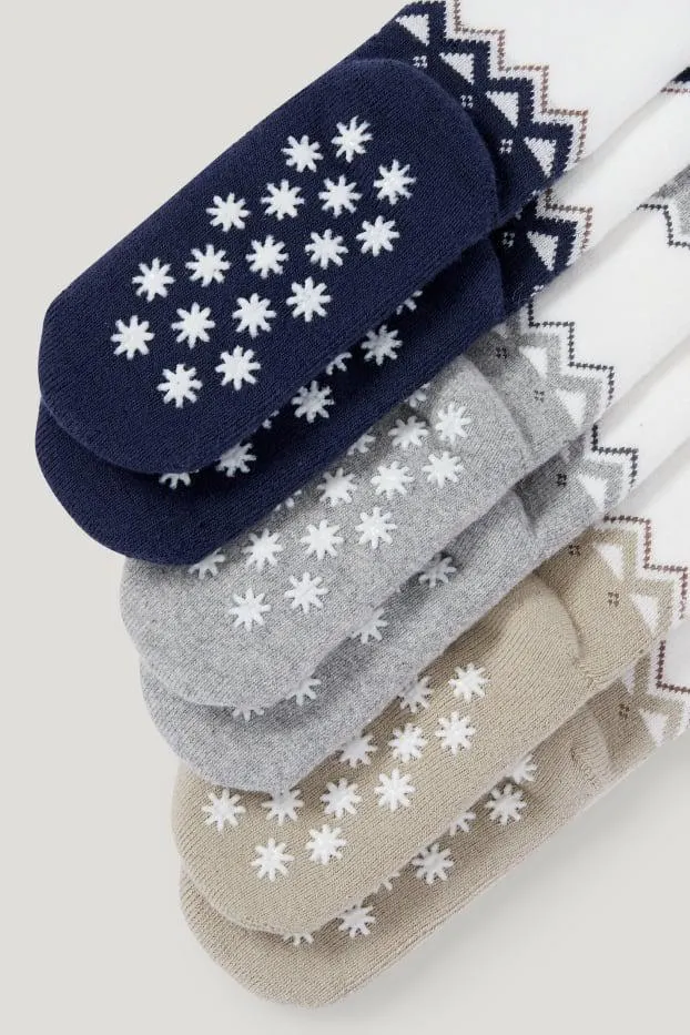 Set van 3 paar - antislip kerstsokken voor baby's