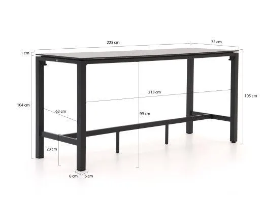 Bellagio Roma/Trecenta 225cm barset 7-delig