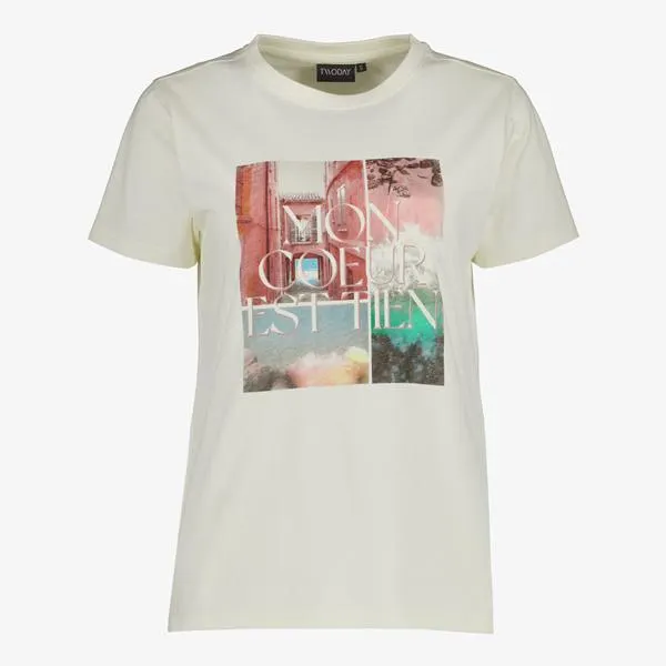 TwoDay dames T-shirt met fotoprint wit