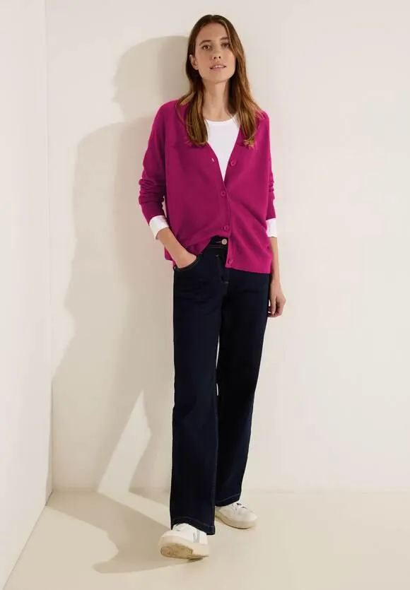 Fijngebreide cardigan met structuur