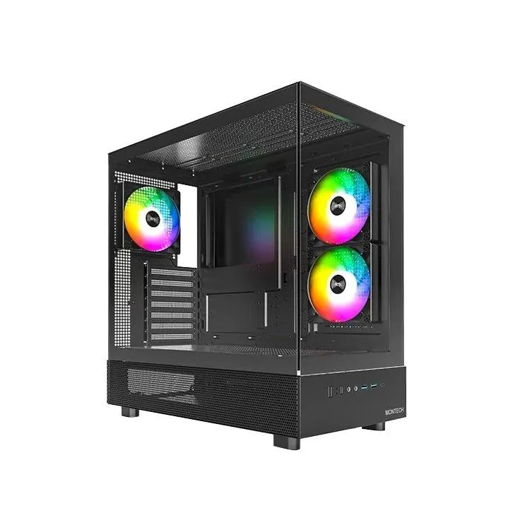 Montech XR Midi-Tower, Tempered Glass, Zwart