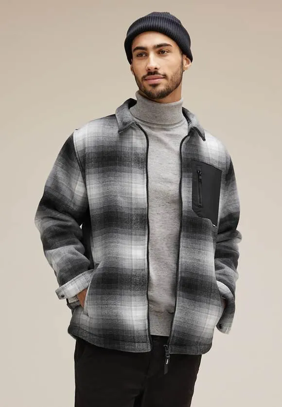 Ruiten overshirt met teddybont